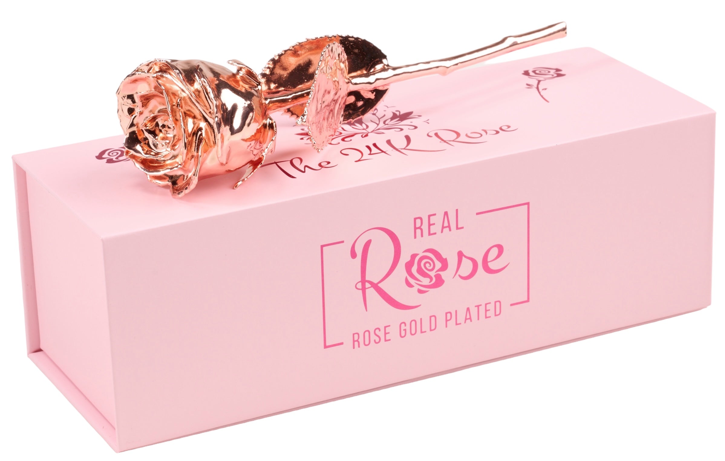 24K Rose Gold Plated, Rose (Short stem)