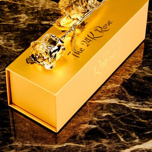 24K Gold Plated Real Rose (Short stem) (4 PACK)
