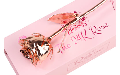24K Rose Gold Plated, Rose (Short stem)