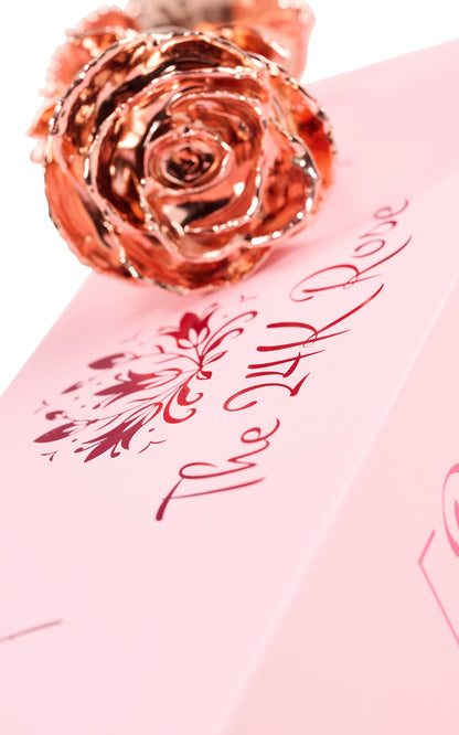 24K Rose Gold Plated, Rose (Short stem)