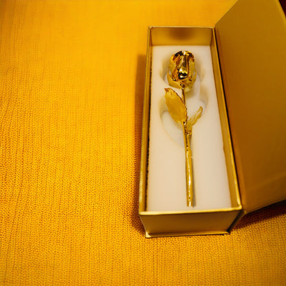 24K Gold Plated Real Rose (Short stem)