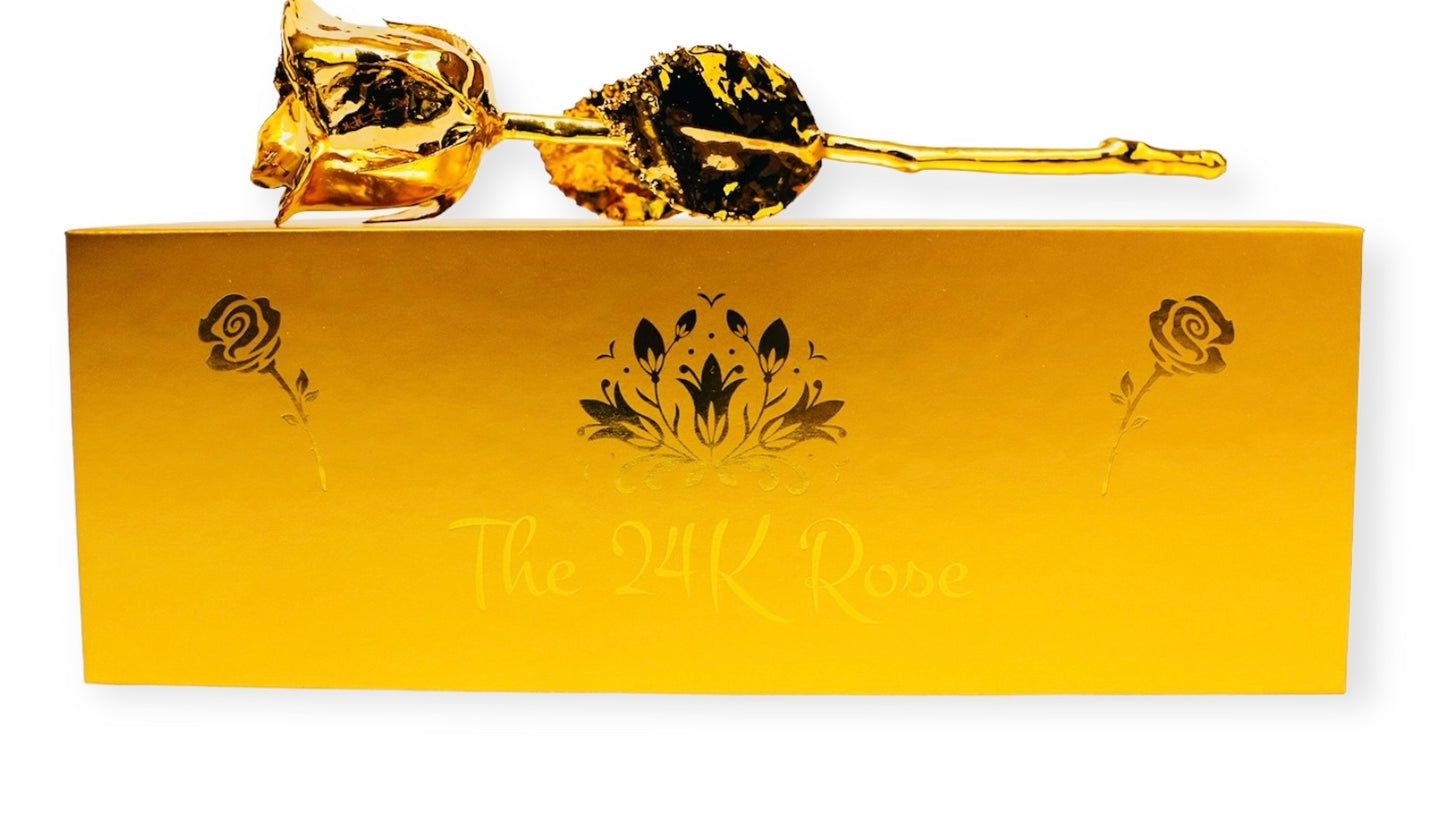 24K Gold Plated Real Rose (Short stem)