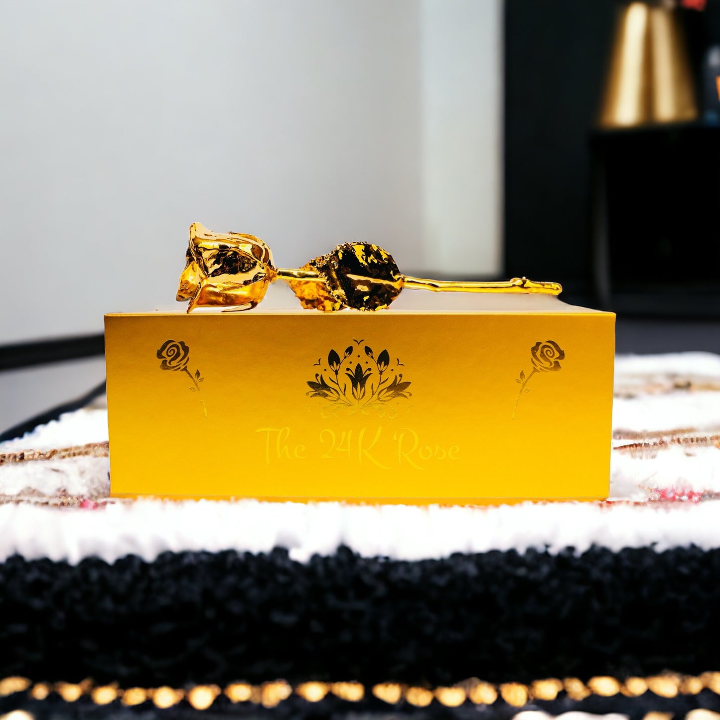 24K Gold Plated Real Rose (Short stem)