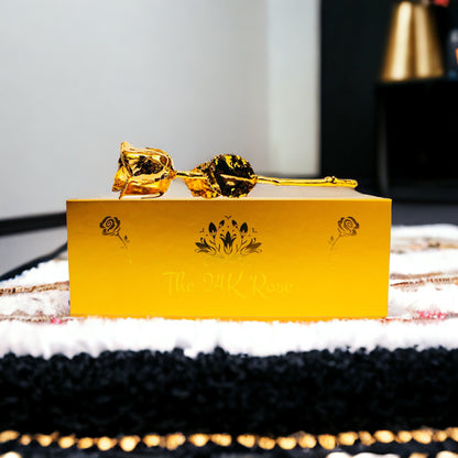 24K Gold Plated Real Rose (Short stem)