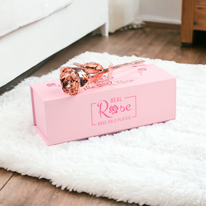 24K Rose Gold Plated, Rose (Short stem)