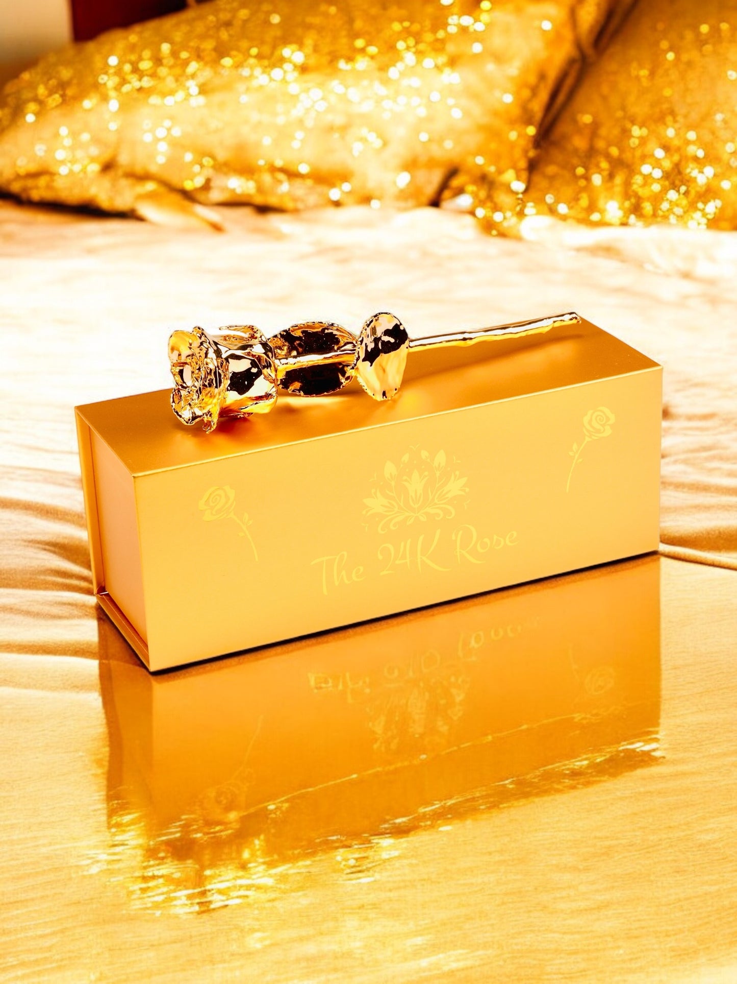 24K Gold Plated Real Rose (Short stem)