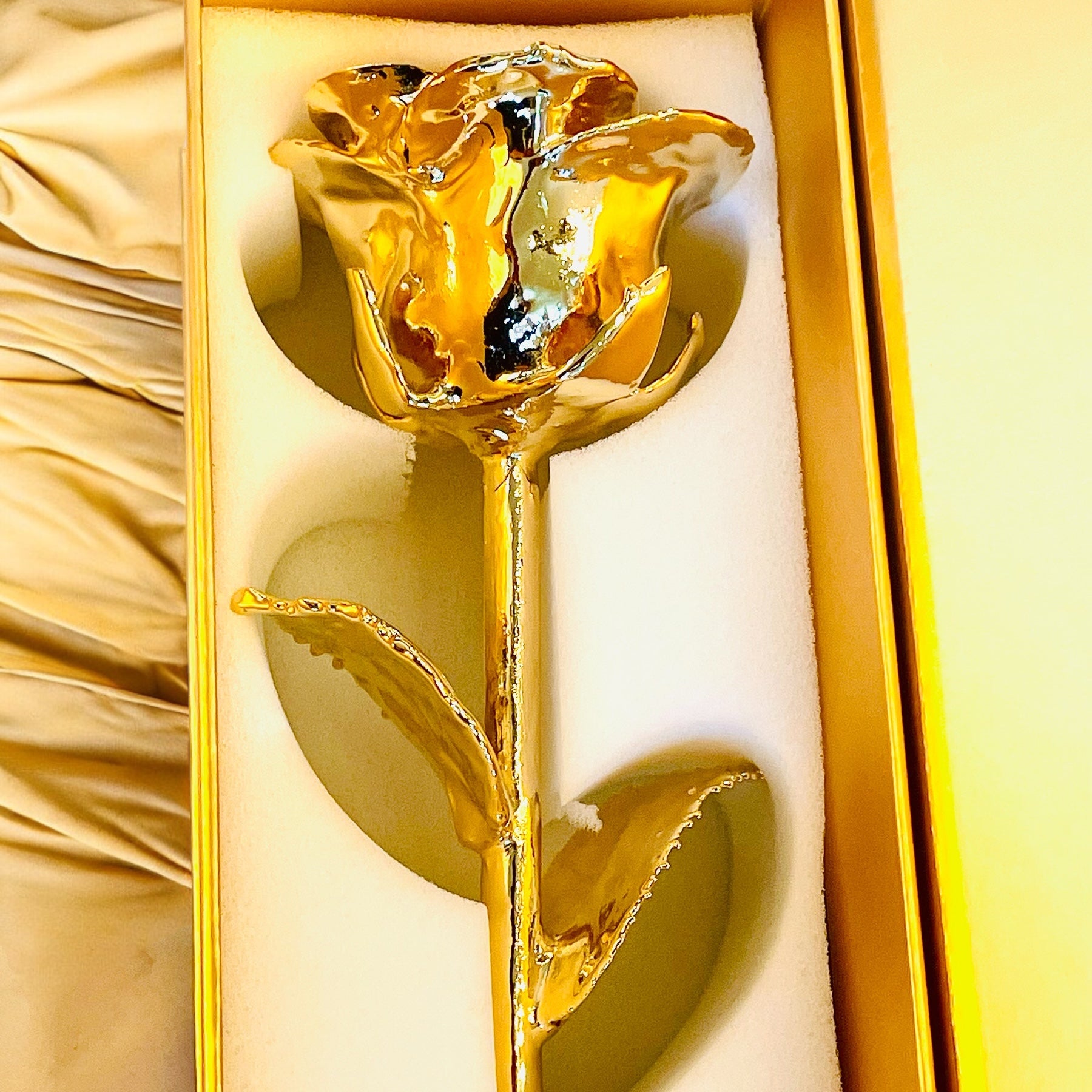 24K Gold Plated 100% Real Rose 11" tall