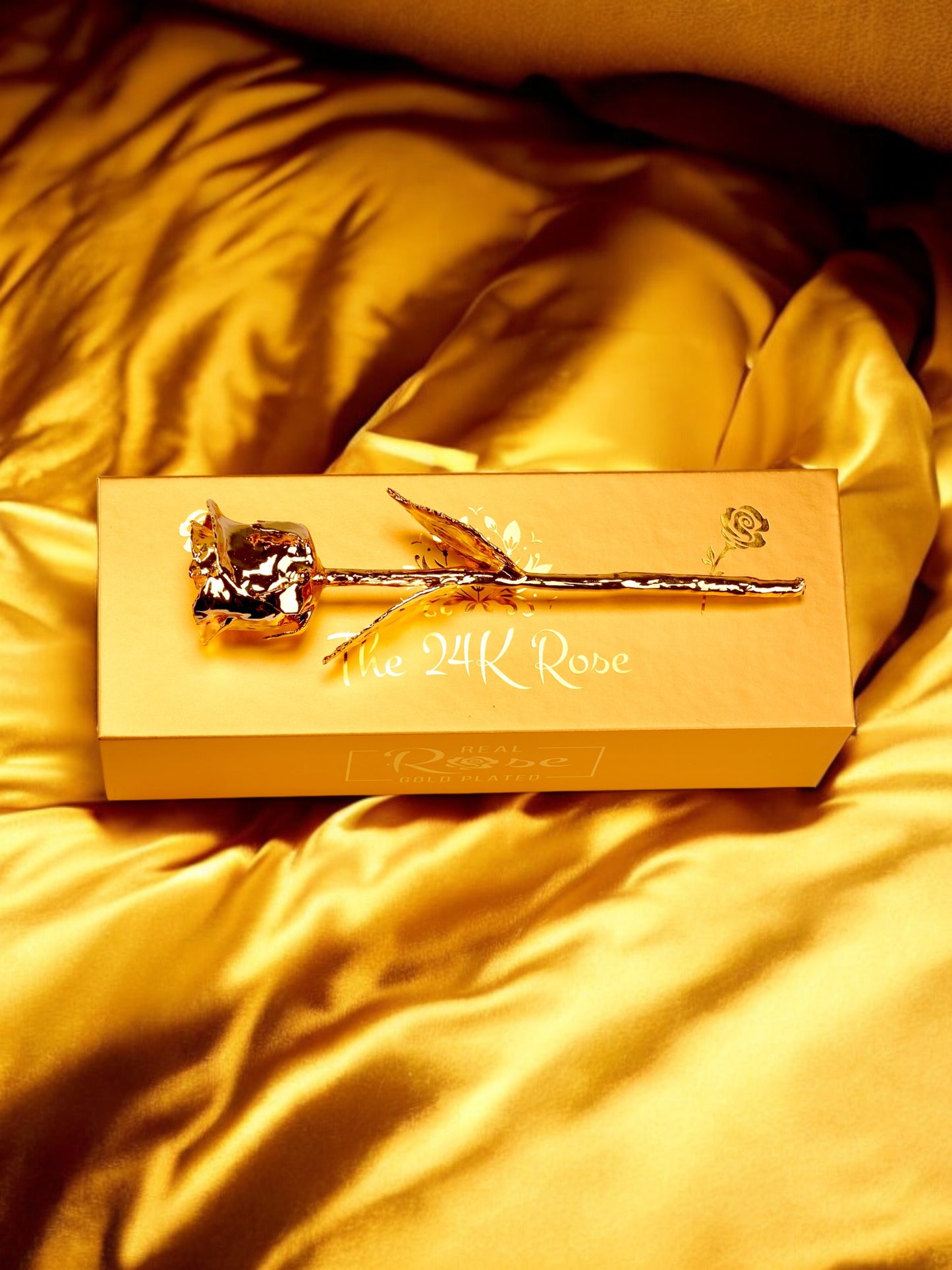 24K Gold Plated Real Rose (Short stem)