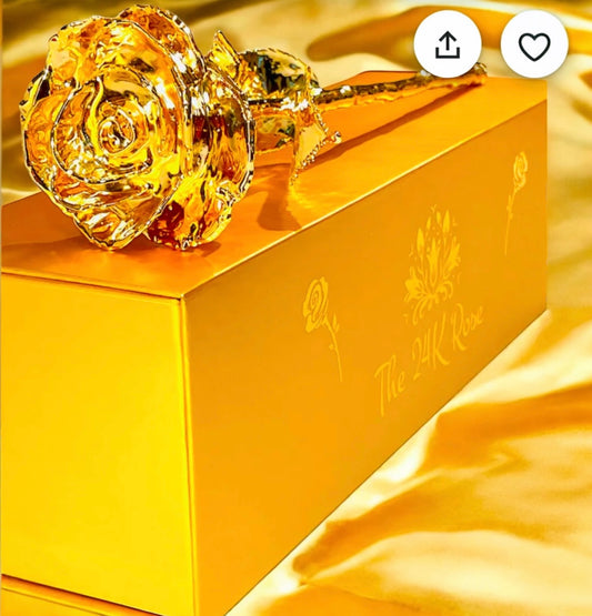 24K Gold Plated Real Rose (Long stem) (4 PACK)